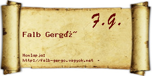 Falb Gergő névjegykártya